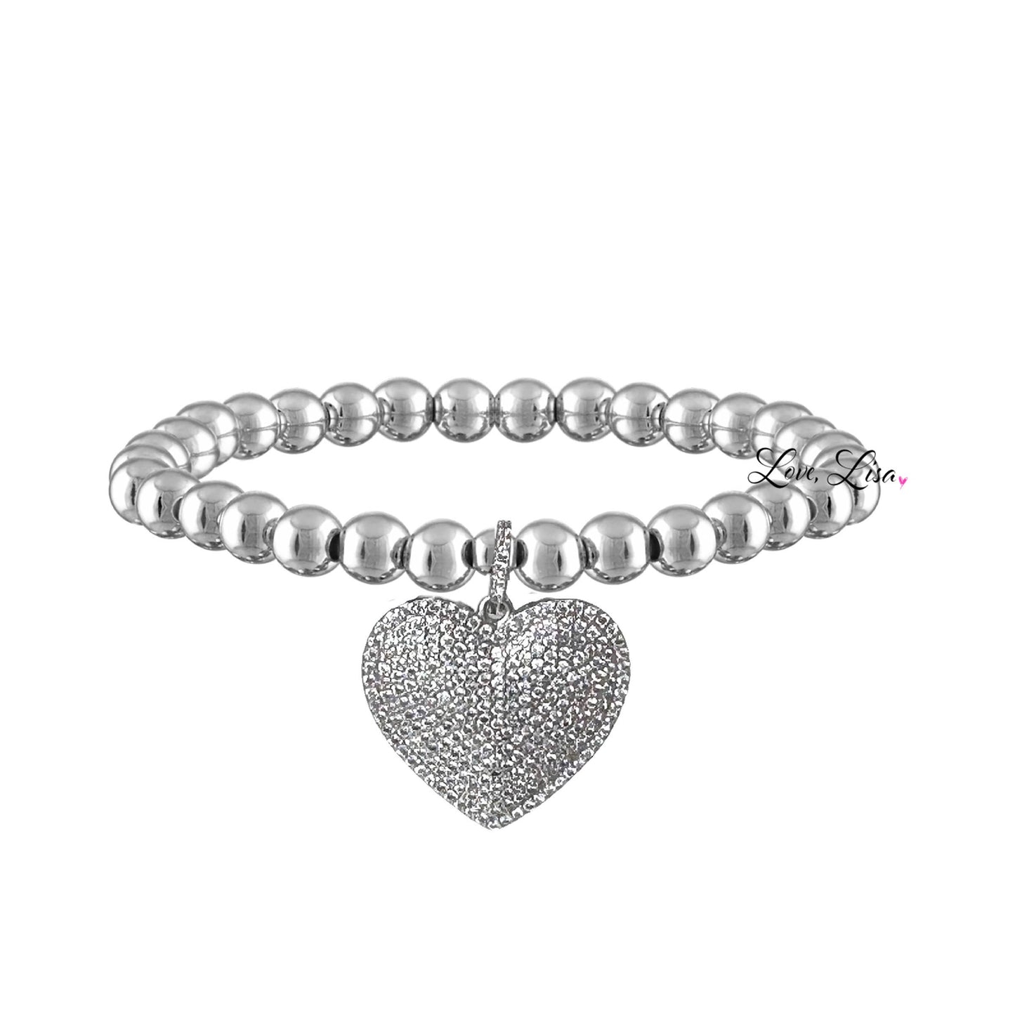 Lila's Allure Beaded Heart Bracelet