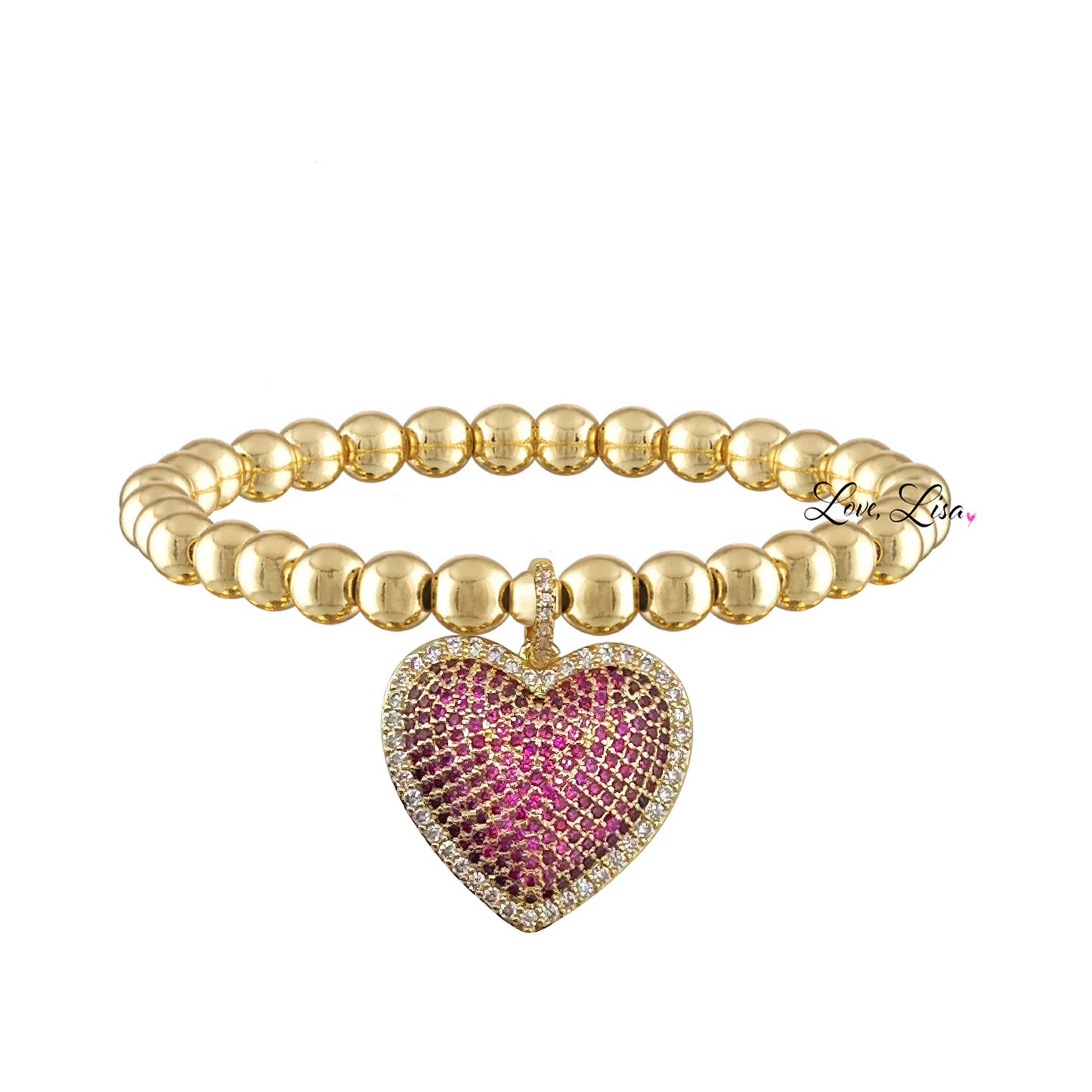 Lila's Allure Beaded Heart Bracelet