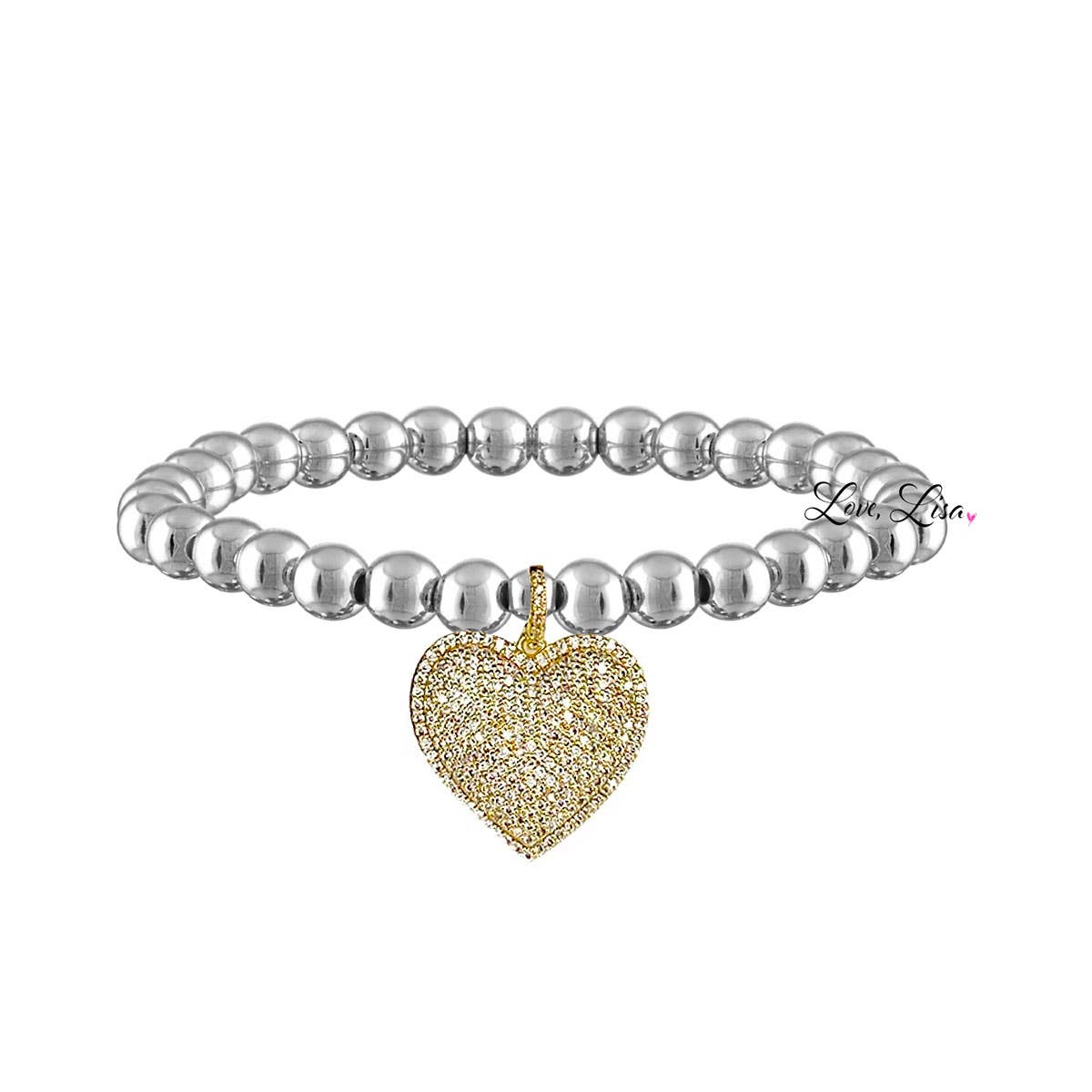 Lila's Allure Beaded Heart Bracelet