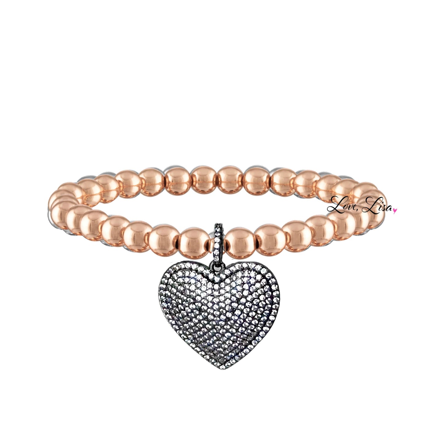 Lila's Allure Beaded Heart Bracelet