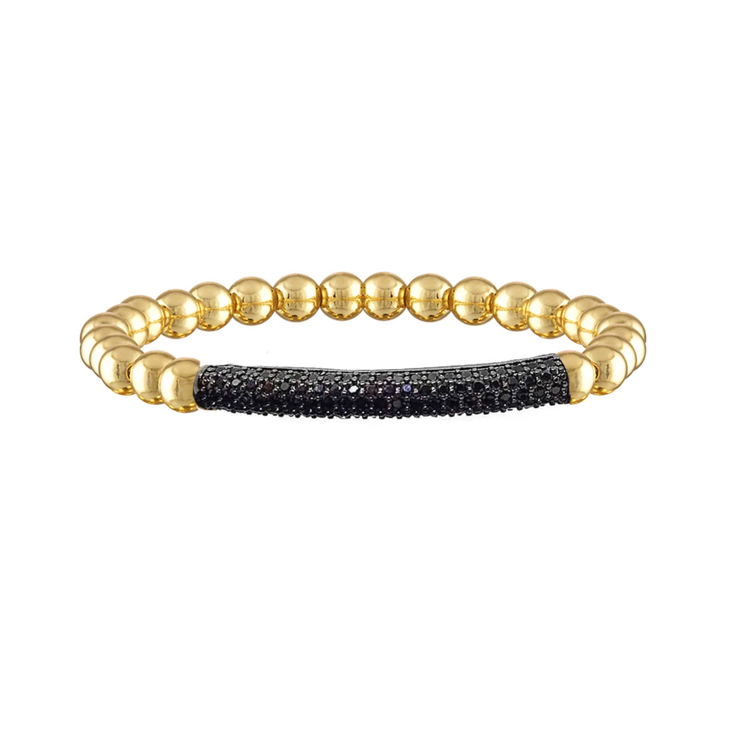 Lexi Pave 6mm Beaded Bar Bracelet