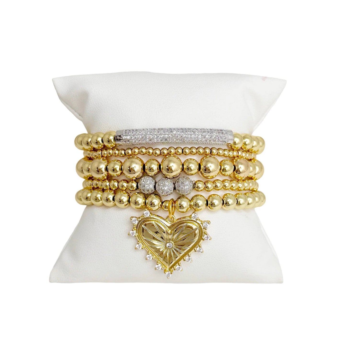 Lexi Pave 6mm Beaded Bar Bracelet