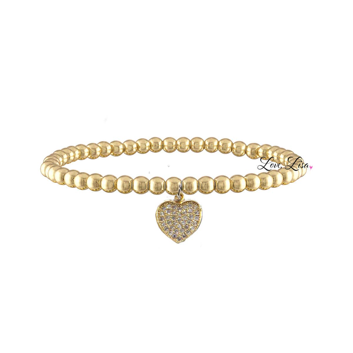 Sweetest Little Heart Charm Beaded Bracelet
