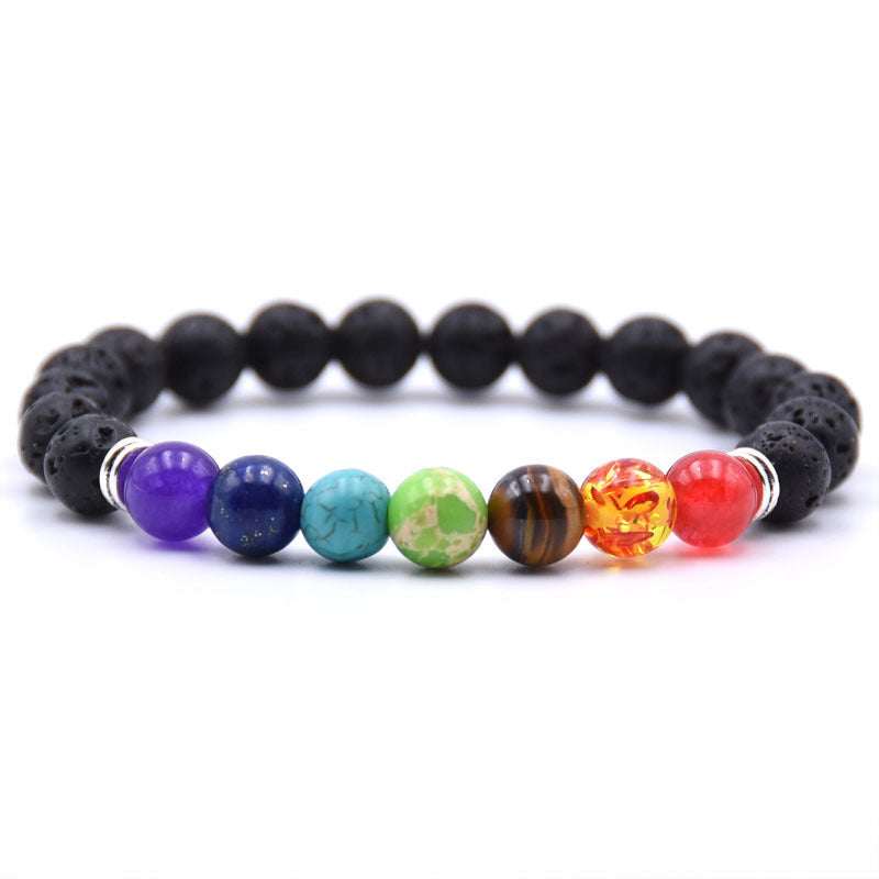 Chakra Charms Lava Rock Bracelet