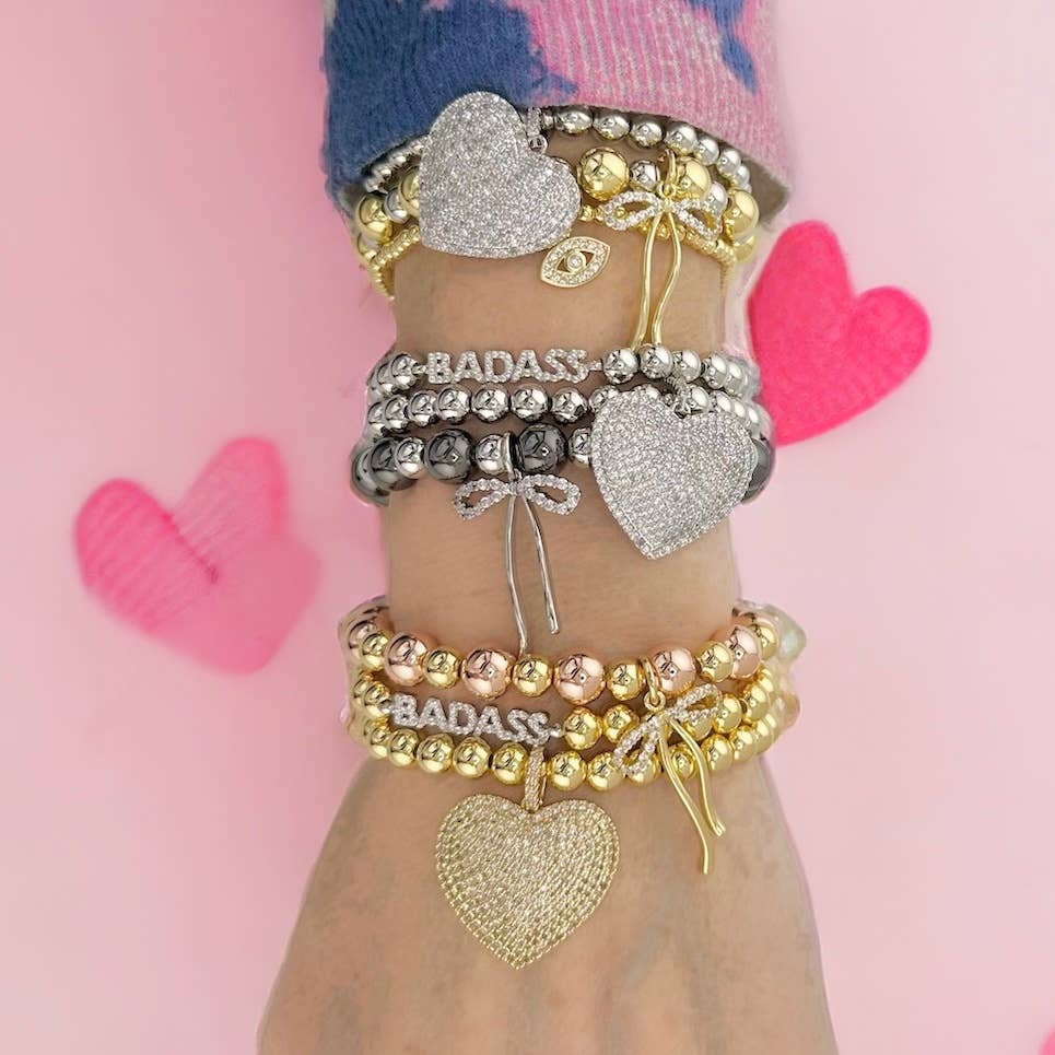 Lila's Allure Beaded Heart Bracelet