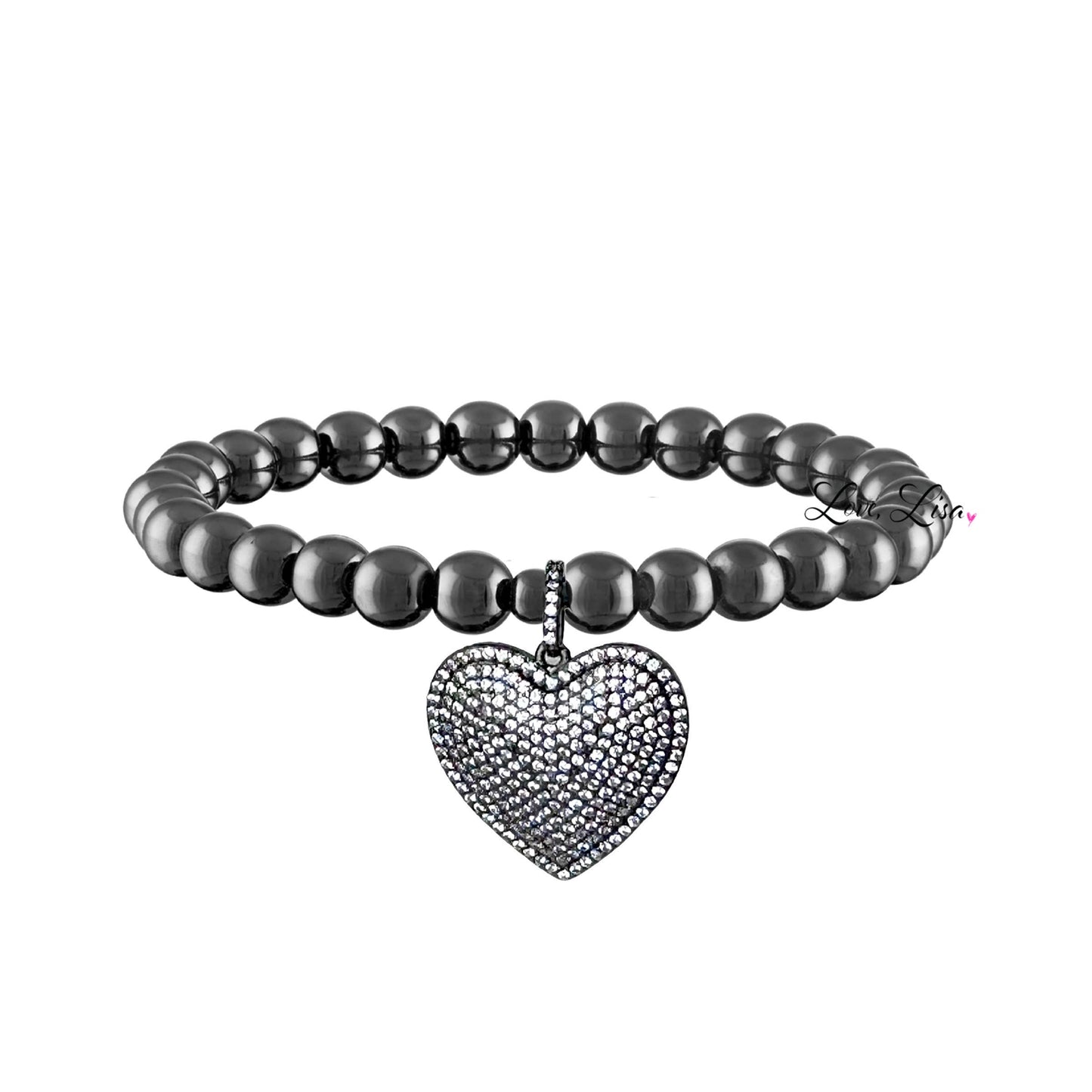 Lila's Allure Beaded Heart Bracelet