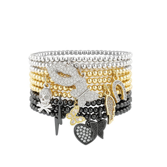 Sami Luxe Charm Bracelet Collection - 3mm Beaded Bracelets