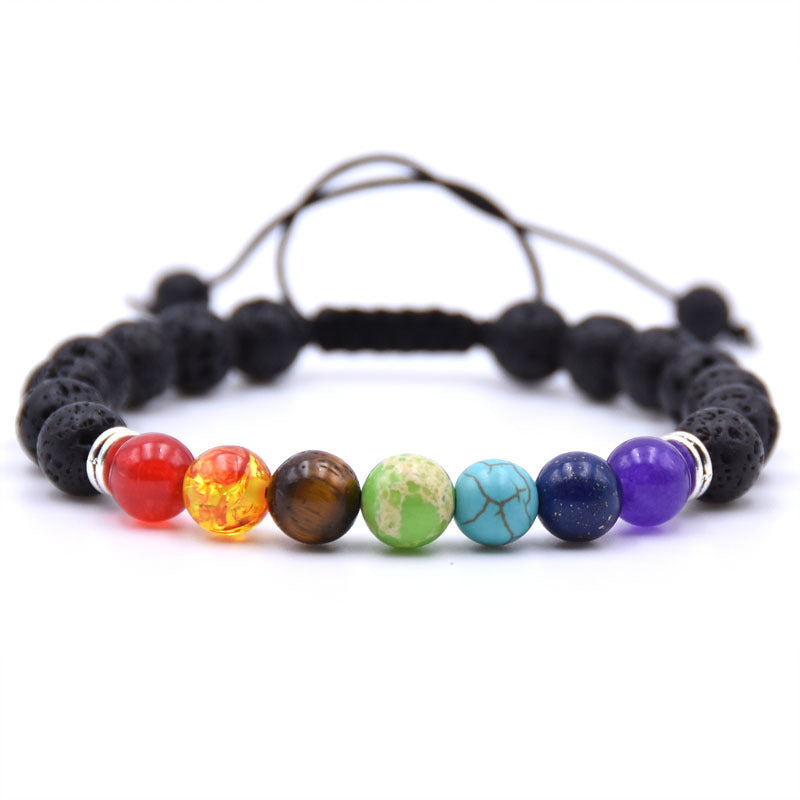 Chakra Charms Lava Rock Bracelet