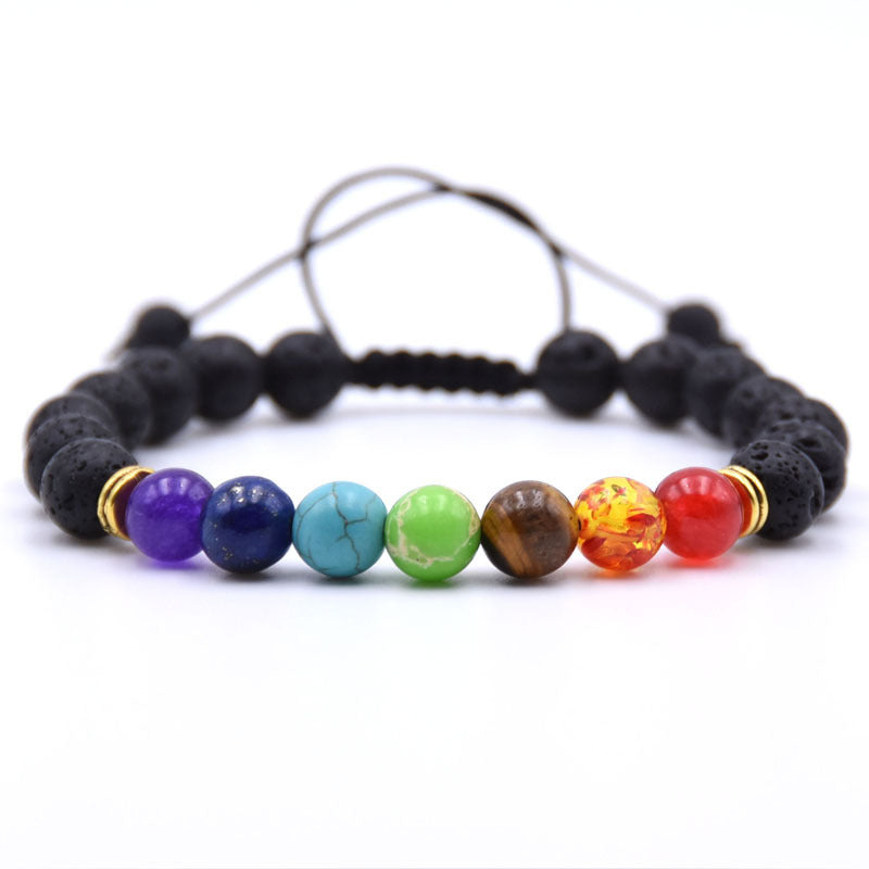 Chakra Charms Lava Rock Bracelet