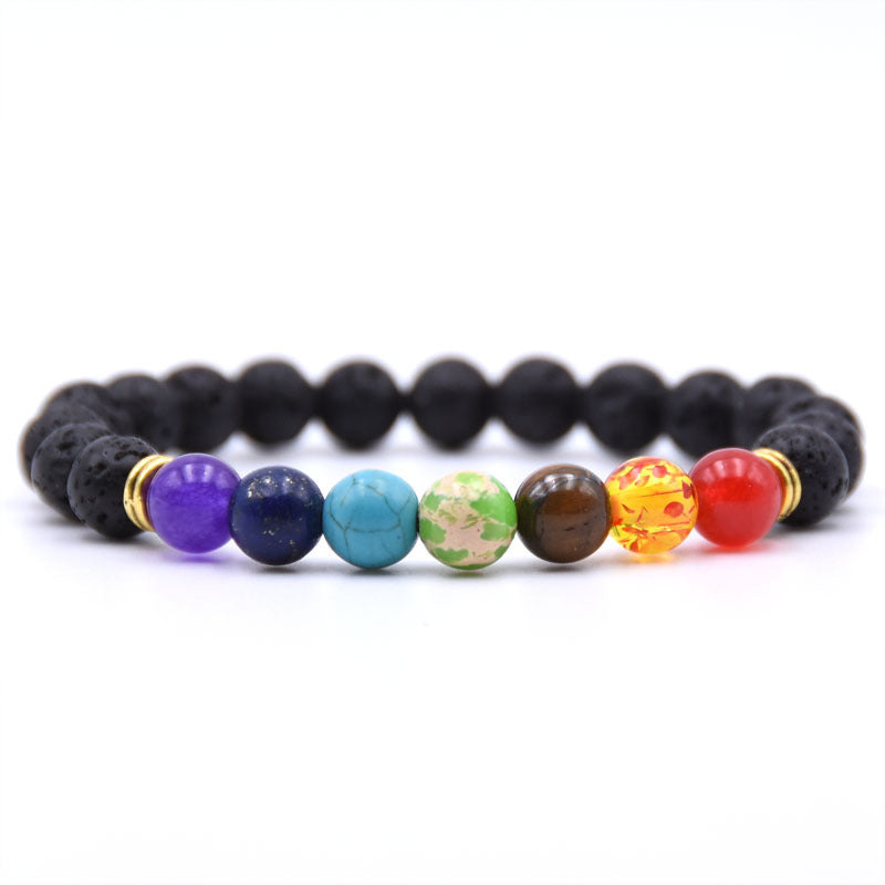 Chakra Charms Lava Rock Bracelet