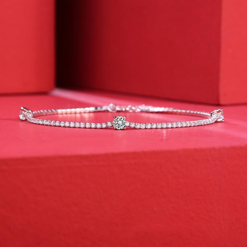 Moissanite Diamond Tennis Bracelet 925 Silver